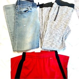 Boys size 12-14 Levi’s Jeans, Cat & Jack Joggers, and Tek Gear Shorts. Good!